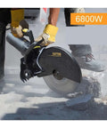 Heavy Duty Beefy Electric Circular Saw Angle Adjustable Portable Cutting Machine For Wood Metal Stone Tile Diy Pros Cuts Brick And Concrete Tile Like A Hot Knife Through Butter 6800W in action cutting concrete.