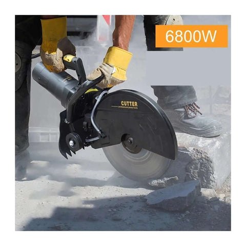 Heavy Duty Beefy Electric Circular Saw Angle Adjustable Portable Cutting Machine For Wood Metal Stone Tile Diy Pros Cuts Brick And Concrete Tile Like A Hot Knife Through Butter 6800W in action cutting concrete.