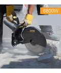 Heavy Duty Electric Circular Saw With 6800W Adjustable Angle For Portable Wood Metal Stone Tile Cutting Tool Pro Workhorse Multi Function Power Rig For Home Diy And Weekend Warrior Projects cutting through stone with a diamond blade.
