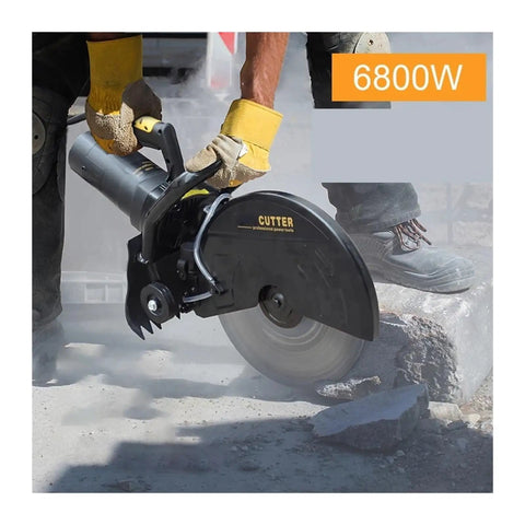 No Sweat Electric Circular Saw Delivers Badass 6800 Watt Cutting Power With Adjustable Angle For Wood Metal Stone And Tile Multi Function Portable Diy Project Tool Without Blade cutting through stone with adjustable angle.