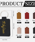 Top Shelf Pu Leather Keychain Blanks Set Contains Fifteen Heavy Duty Fob Tags In Six Bright Shades with sizes and colors displayed.