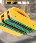 Table Saw Push Block For Woodworking With No Slip Grip And Multidirectional Control shown with non-slip material close-up.