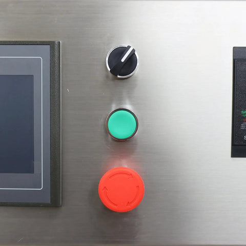 Control panel of Fully Automatic Desktop Top And Side Labeler Machine With Adjustable Speed Control Fits Bottle Sizes From 1.57 To 3.9 Inches.