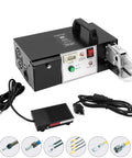 Heavy Duty Electric Terminal Crimping Machine And Automatic Wire Crimper For Insulated Terminals showing black unit with foot pedal.