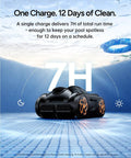 K70 Robotic Pool Cleaner With 7 Hour Battery Life, Cordless Vacuum, Turbo 200 Percent Suction, shown in a pool setting.