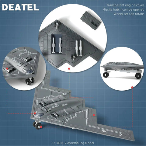 Detail view of B 2 Spirit Stealth Bomber Model Kit 1 200 Scale Quick Build For USAF Fans And Collectors showing parts and features.