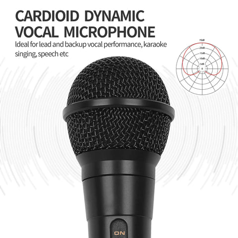 Handheld Wired Cardioid Dynamic Microphone With 13ft Cable And On Off Switch For Live Gigs Karaoke Machines