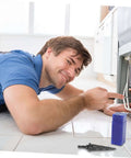 Technician using Electric Tube Expander With Hexagonal Handle For HVAC Copper Pipes in a kitchen setting