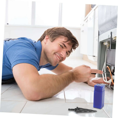 Technician using Electric Tube Expander With Hexagonal Handle For HVAC Copper Pipes in a kitchen setting