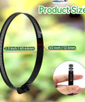 Four Piece Two Point Five Inch Hose Clamp Set With Adjustable Range 40 To 64 mm Stainless Steel Duct And Fuel Line Clamps Black Worm Gear Clamps For Auto Pipes And Tubes DIY Friendly, showing size and measurement details.