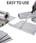 15.25 Inch Sheet Metal Folding Hemming Tool with Heavy Duty Steel Construction, gloved hand using tool on metal sheet