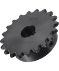 20 Tooth Chain Sprocket For Single Strand Chains With Five Eighth Inch Bore Carbon Steel B Type With Keyway And Set Screws Black Oxide Finish