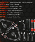 Chevy Silverado Sierra 1500 Front Suspension Kit 13 Piece AWD Beefed Up With Upper Control Arms Lower Ball Joints Sway Bars Tie Rods Replacement For 1999 2006 4WD AWD Trucks, black steel parts