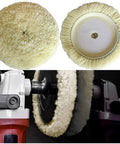 Pro Grade 7 Inch Buffing Pad Kit With Three Natural Wool Pads For Compound Cutting And Polishing Cars Boats Trucks RVs And Motorcycles With Hook And Loop Grip For A Smooth Finish