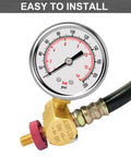 All In One Air Tank Valve Kit With Gauge And Repair Kit For Compressed Air Systems, showing two inch pressure gauge