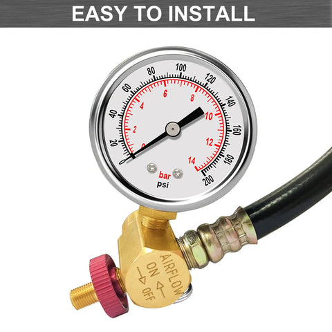 All In One Air Tank Valve Kit With Gauge And Repair Kit For Compressed Air Systems, showing two inch pressure gauge