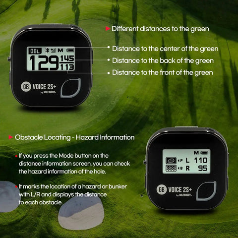 Talking Golf GPS Rangefinder With Clip On Hat Mount Slope Mode On Off One Button Precision Distances To Front Center And Back