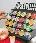 Space Saving K Cup Pod Holder For Countertop Holds 24 Coffee Pods In A Sleek Black Metal Display Stand Durable And Grab And Go Coffee Organizer Rack For K Cups