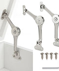2 Pack Adjustable Lid Support Hinges for Wooden Toy Boxes and Small Storage Cabinets with Soft Close, screws, and tool