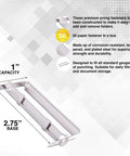 Slick 1 Inch Prong Paper Fastener Set With Heavy Gauge Binding Clips For Office And School Projects Plus Two Hole Punch Ready Design Easy To Snap Together And Straight Up Durable 50 Count Box with 1 inch capacity.