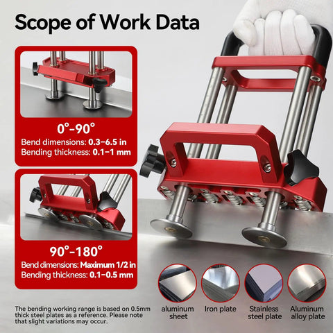Portable Sheet Metal Roller Bender With Two Station Design For Easy Bending, Roofing And Fabrication Tool, 7 Inch Roller