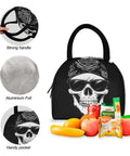 Skull Design Backpack With Insulated Cooler Lunch Box Lightweight Laptop Backpack Fits 15.6 Inch For Women And Men Daypack