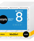 12-pack of 16x25x1 Air Filter For HVAC MERV 8 MPR 600 with packaging displayed, universal fit for dust and pet dander control.