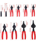 10 Piece Snap Ring Pliers Set For Internal And External Circlip Pliers Retaining Ring Pliers Quick Conversion Thumbscrew With Pivoting Jaws Pro Grade Heavy Duty Tool Kit For Cars Trucks Motorcycles And More, red handles, various sizes