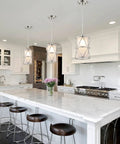 Modern Cylindrical Pendant Light With Frosted Glass Shade In Brushed Nickel For Kitchen Island Lighting Hanging Over Island Foyer And Dining Room Soft Warm Glow And Sleek Contemporary Vibe Easy Install