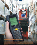 Heavy Duty Industrial Barcode Scanner And Mobile Computer With Boss Level Battery Life Tough Rugged Handheld in warehouse setting.