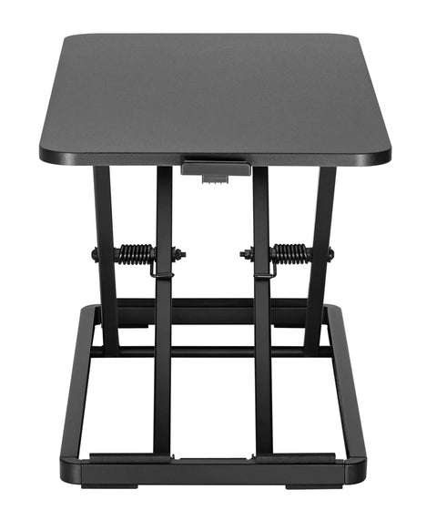 Front view of Ultra Slim 24 Inch Laptop Keyboard And Mouse Stand With Sit Stand Adjustable Riser, highlighting lift mechanism.