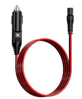 Heavy Duty 56W 14V DC Car Charger Adapter For NOCO Genius Boost Jump Starters black and red cable with a plug and prongs.