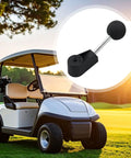 Ergonomic Golf Cart Shift Lever Handle Kit With Direct Fit Replacement Parts beside white golf cart on green field