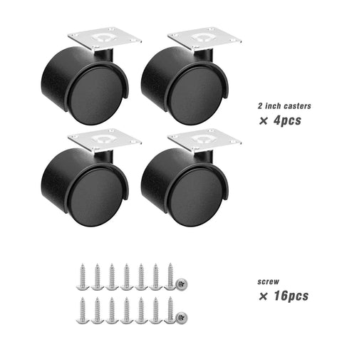 Level Up Your Setup With These Badass Heavy Duty 2 Inch Swivel Casters Set Of 4, Smooth Rolling Nylon Wheels For Furniture And Carts, Durable Build With Quick Install Stainless Steel Bolts