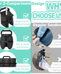 Comparison image of Set of Four Canopy Weights Sand Bags highlighting 3-compartment design vs regular sandbags.