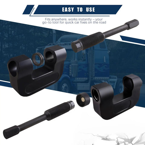 Heavy Duty Brake Anchor Pin Press For Commercial Semi Trucks, 10 Ton Capacity, Fast Pin And Bushing Removal, black steel C-frame