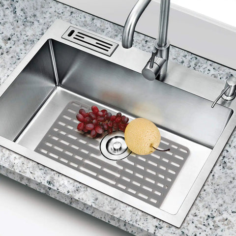 Silicone Sink Mat Protector For Kitchen Sink, Non Slip, PVC Free, Heat Safe, Cushions Glassware, 16 X 13 Inches, Large in sink