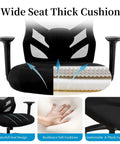 Big And Tall Office Chair Up To 500 Lbs With Adjustable Lumbar Support Heavy Duty Ergonomic Mesh, showing wide seat and thick cushion