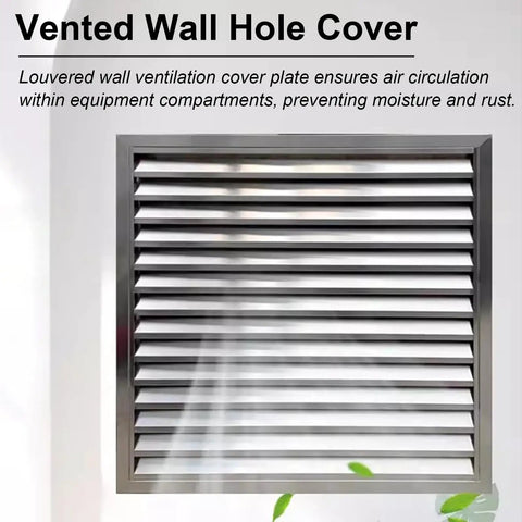 Heavy Duty Louvered Access Panel For Drywalls Straightforward No Sweat Setup Bulletproof Airflow Vent Cover And Plumbing Inspection Hatch, stainless steel vent cover mounted on wall.