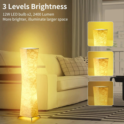 Tall 64 Inch Floor Lamp With Remote Control Dimmable In Ten Levels And Adjustable Color Temperature Two 12 Watt LED Bulbs