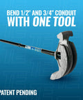 Get This Awesome 2 in 1 Dual Shoe Conduit Bender For Quick EMT And Rigid Pipes, bending 1/2 and 3/4 inch conduit with a single tool.