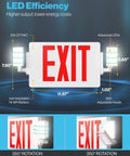 Six Pack Emergency Exit Signs With Lights And Backup Battery Red 120 To 277V for wall or ceiling mount, detailed view