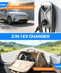 Level 2 EV Charger 50 Amp Hardwired With 48 Miles Per Hour Wicked Fast Charging, WiFi App Control, mounted at home and portable