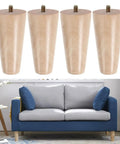 Solid Wood Furniture Legs Kit Four Pieces With Non Slip Feet For Tables Sofas Cabinets And Wardrobes Easy Install Stable Support