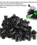Super Tough M5 Rubber Nuts For Motorcycle And Atv Windscreen Fairing Fasteners, black rubber fasteners with brass insert, durable grommets.