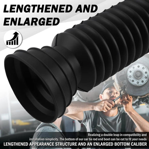 Two Pack Extended Tie Rod Inner Boot Kit With Expander Tool And Cable Ties, close-up of dustproof rack and pinion boot