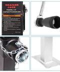 Detailed view of Heavy Duty 5000 Lb Swivel Trailer Jack With 10 Inch Vertical Travel Weld On Pipe Mount Top Wind Handle.