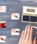 Step-by-step guide using Ombre Pat Painting Gel And Nail Art Kit, Two Color Grey Blue And Glitter Blue, 6G for at-home mani