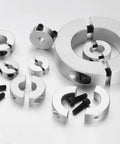 Eight Piece Double Split Shaft Collar Set 4mm Bore 18mm Outer Diameter 8mm Thick Aluminum Alloy Set Screw Clamp On Collars
