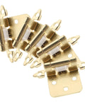 Built Tough Semi Hidden Door Hinge Set For RV Cabinets, 5-Pack Self-Closing Spring Hinges In Steel, gold finish detail view